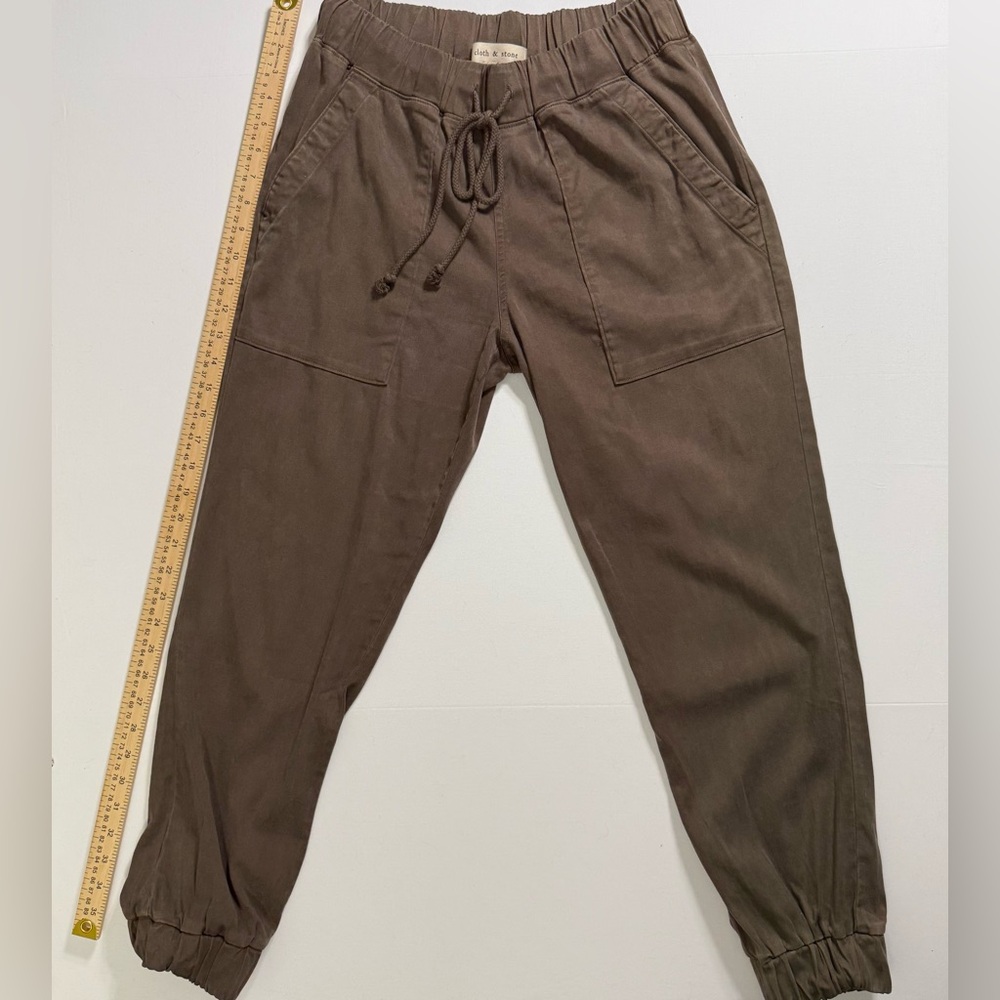Olive Green Cloth & Stone Tencel Cotton Blend Jogger Pants Size S Small - Picture 11 of 11